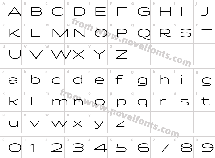 Quantum Latin LightCharacter Map