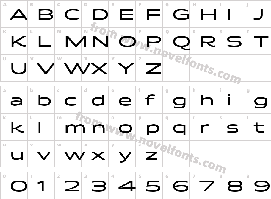 Quantum Latin MediumCharacter Map