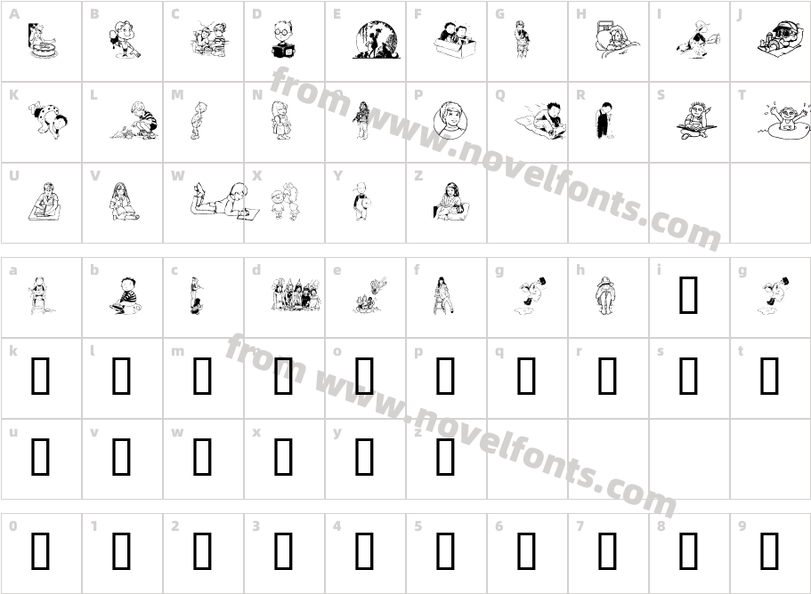 KiddieClip 1Character Map