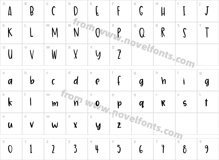 Quincy RegularCharacter Map