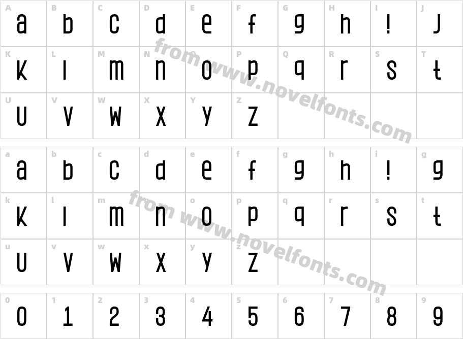 Ragnear Display BoldCharacter Map