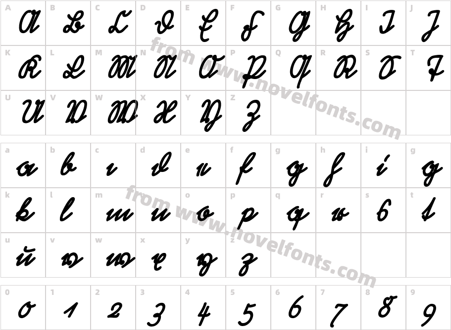 Rastenburg SchraegU1SY BoldCharacter Map