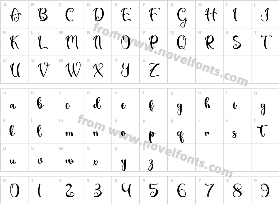 Rastica Personal UseCharacter Map