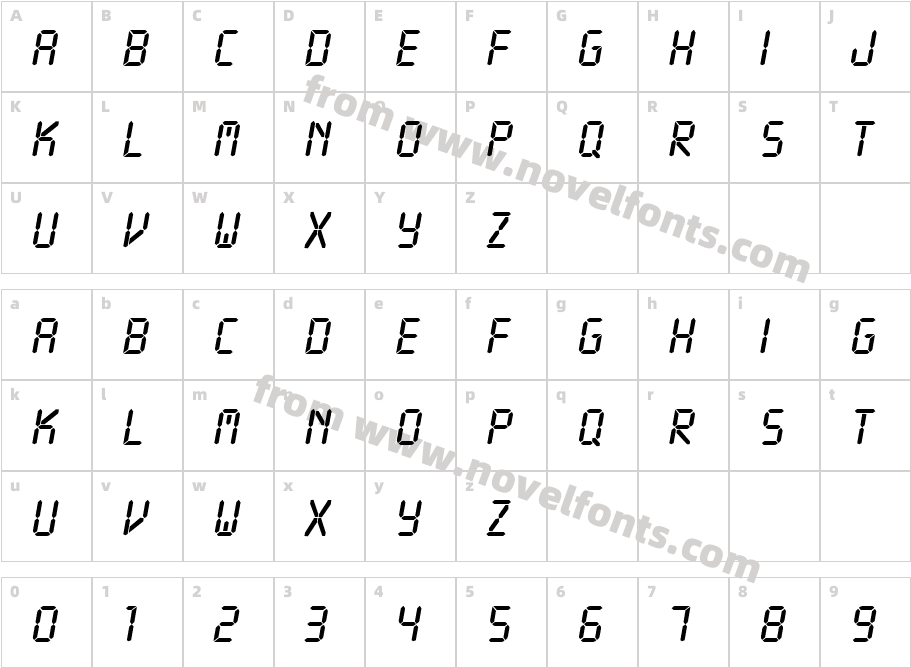 Readout ItalicSWFTECharacter Map