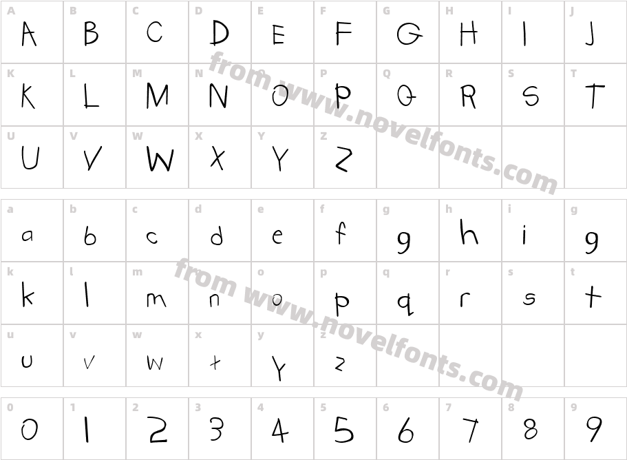 KidstuffRegularSWFTECharacter Map