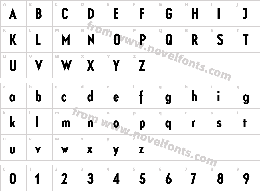 Relish Pro Condensed 3Character Map