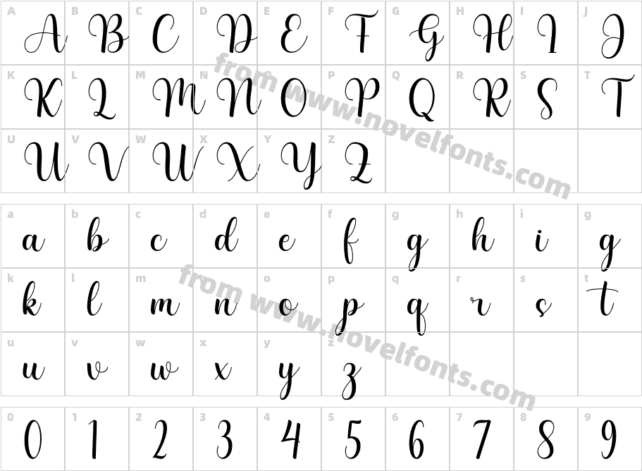 Remington RegularCharacter Map