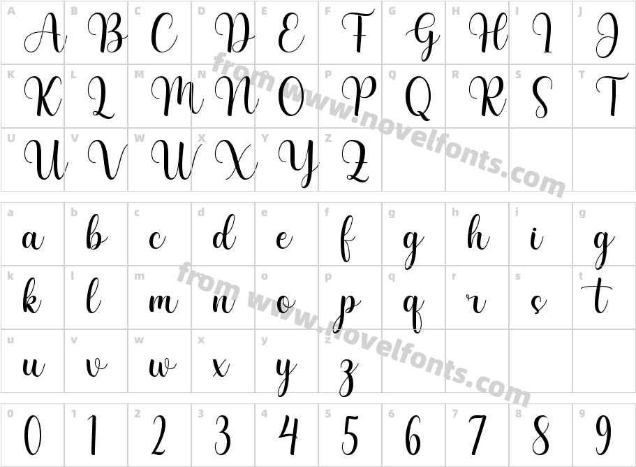Remington RegularCharacter Map