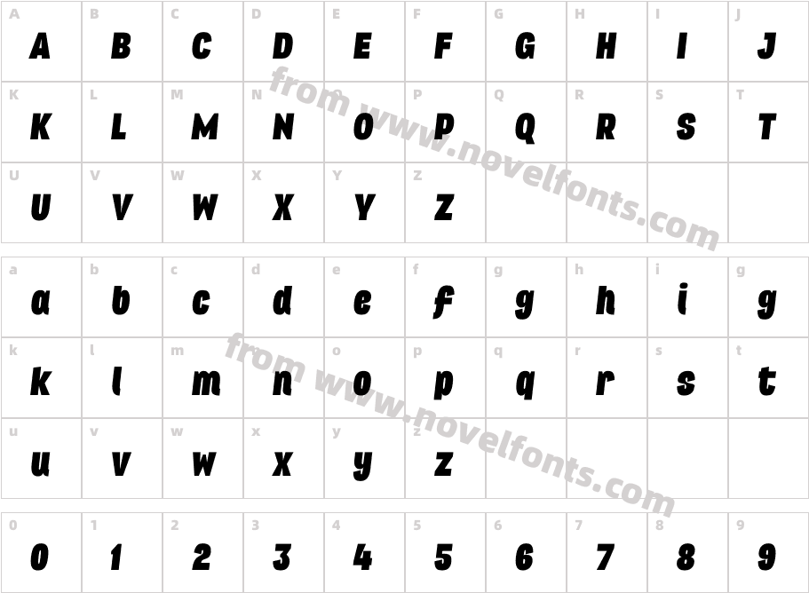 Republica 4F Cond Black ItalicCharacter Map