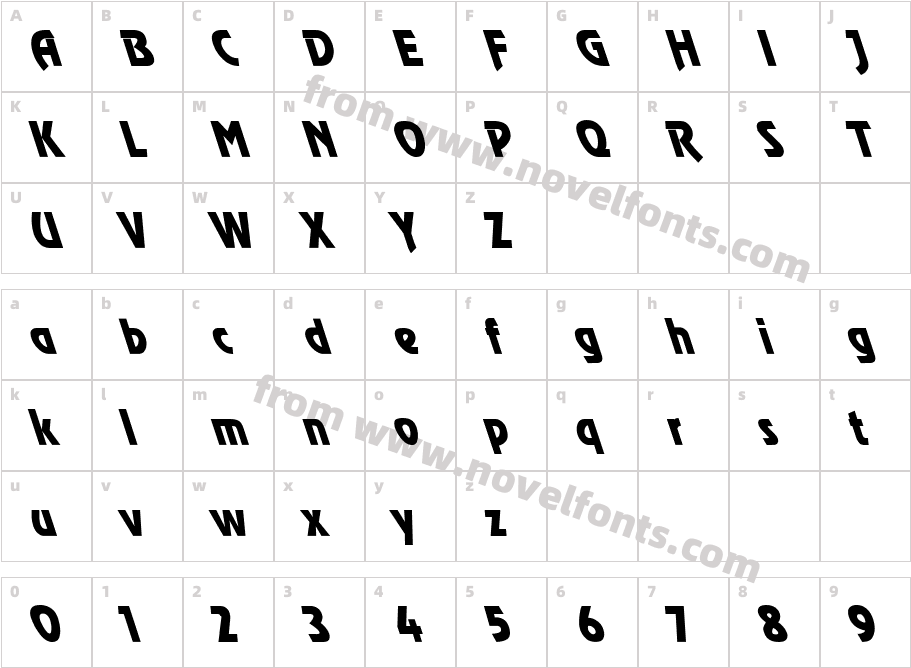 Revue Thin LeftyCharacter Map