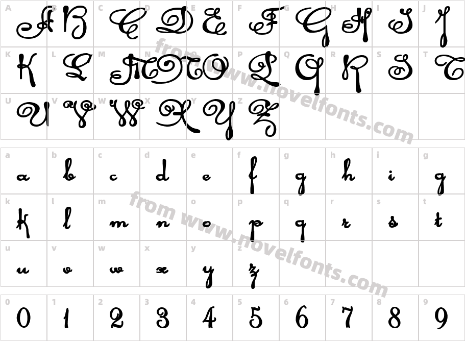 Rhalina Bold ExpandedCharacter Map