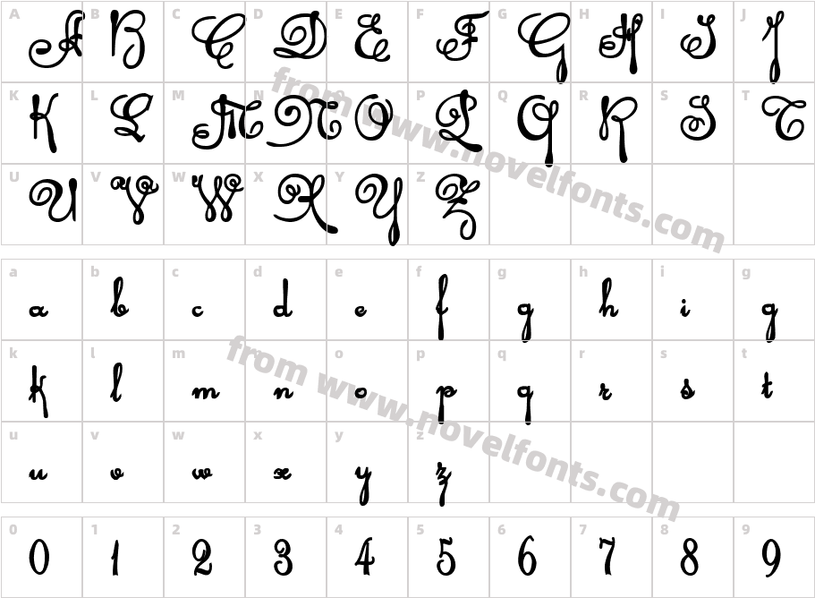 Rhalina BoldCharacter Map