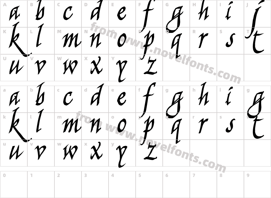 Killgraphy BoldCharacter Map