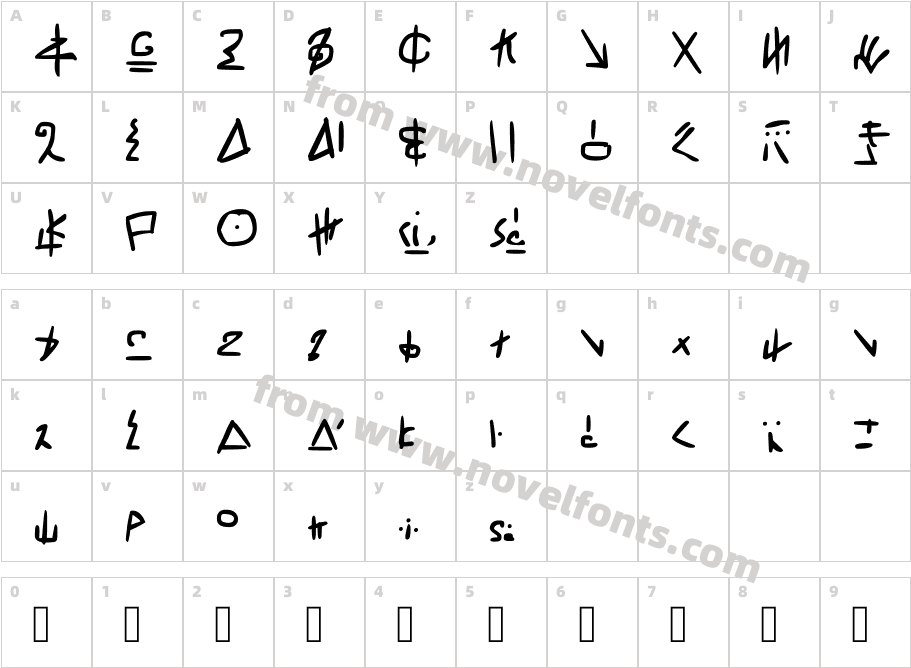 Rivworld Font RegularCharacter Map