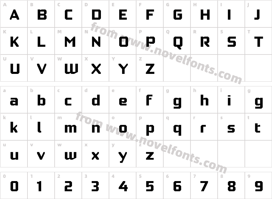 Robotesqa 4F BoldCharacter Map