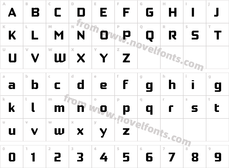Robotesqa 4F BoldCharacter Map