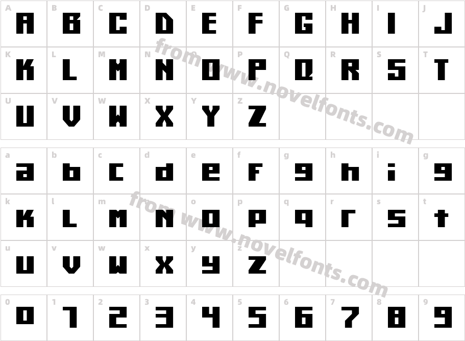 Kiloton CondensedCharacter Map