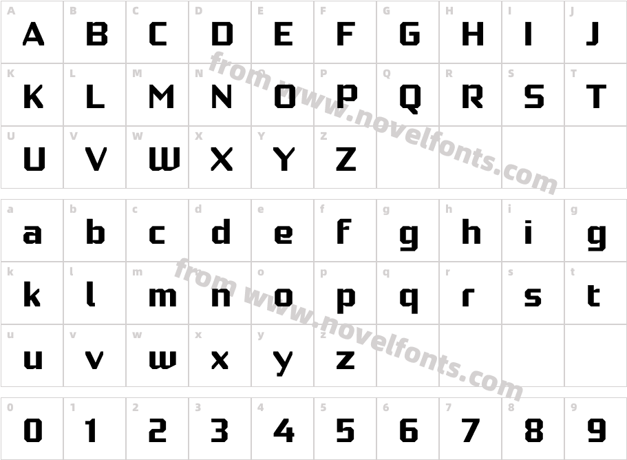 Robotesqa 4F MediumCharacter Map