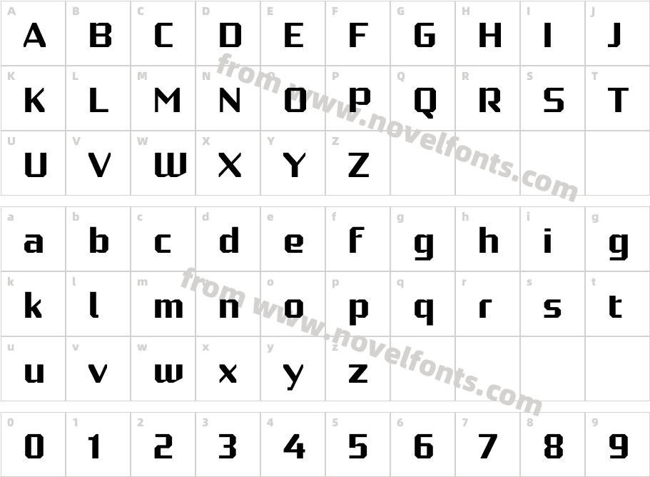 Robotesqa 4FCharacter Map
