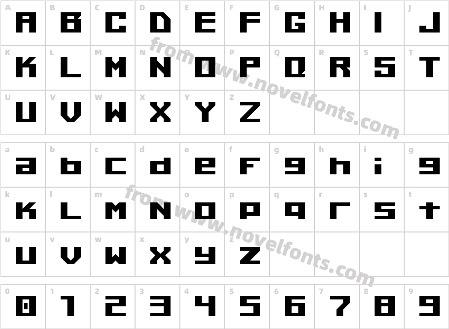 Kiloton v1.0Character Map