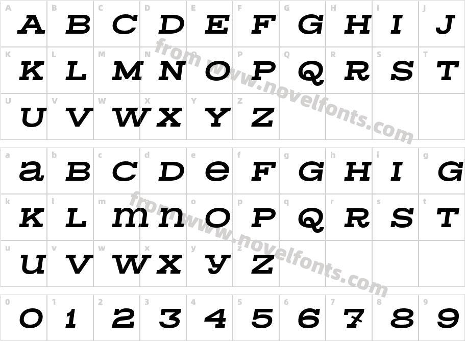 Rodeqa Slab 4F Semibold ItalicCharacter Map
