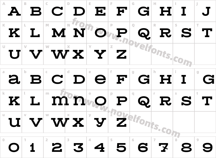Rodeqa Slab 4F SemiboldCharacter Map