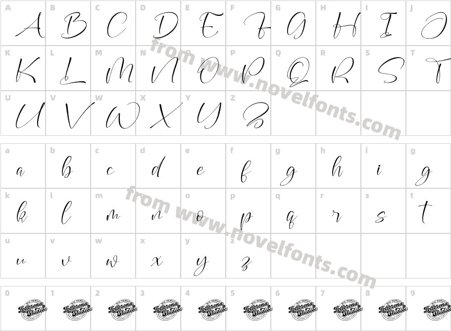 Romantic Matched DEMO VERSION ItalicCharacter Map