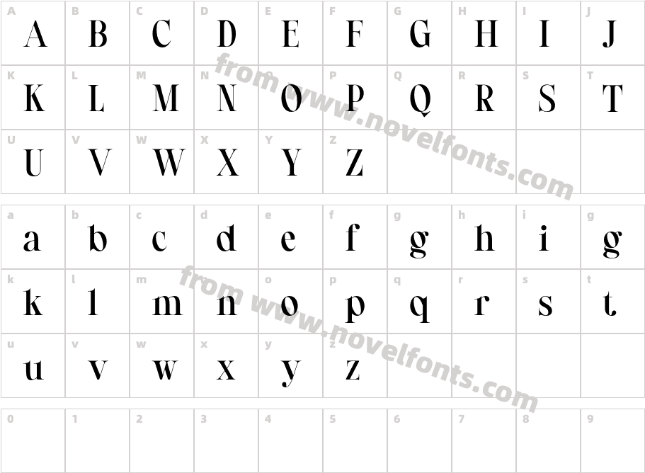 Romildo Demo RegularCharacter Map