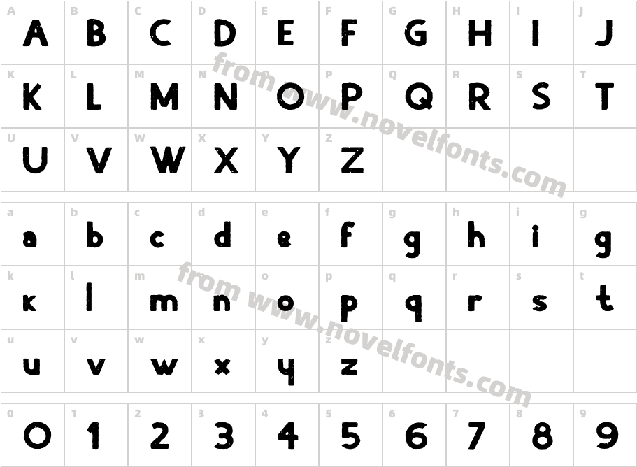 Rotunda grungyCharacter Map