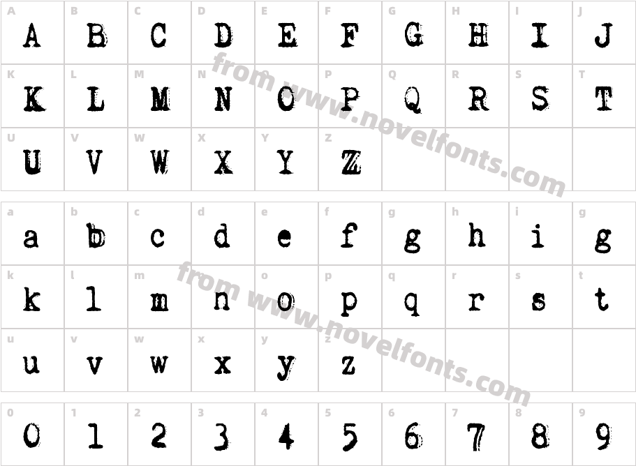 Rough SerifCharacter Map