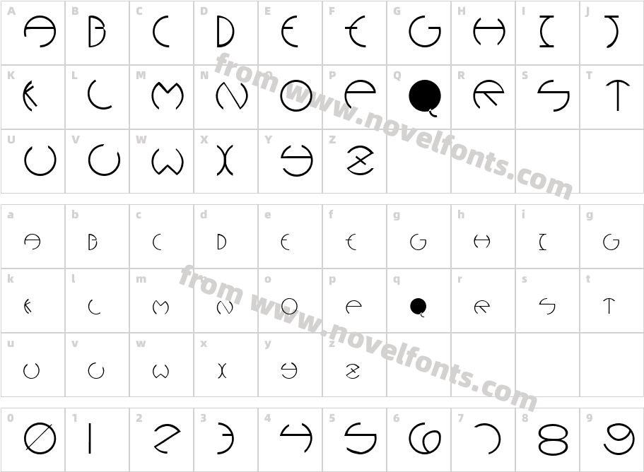 Rounders RegularCharacter Map