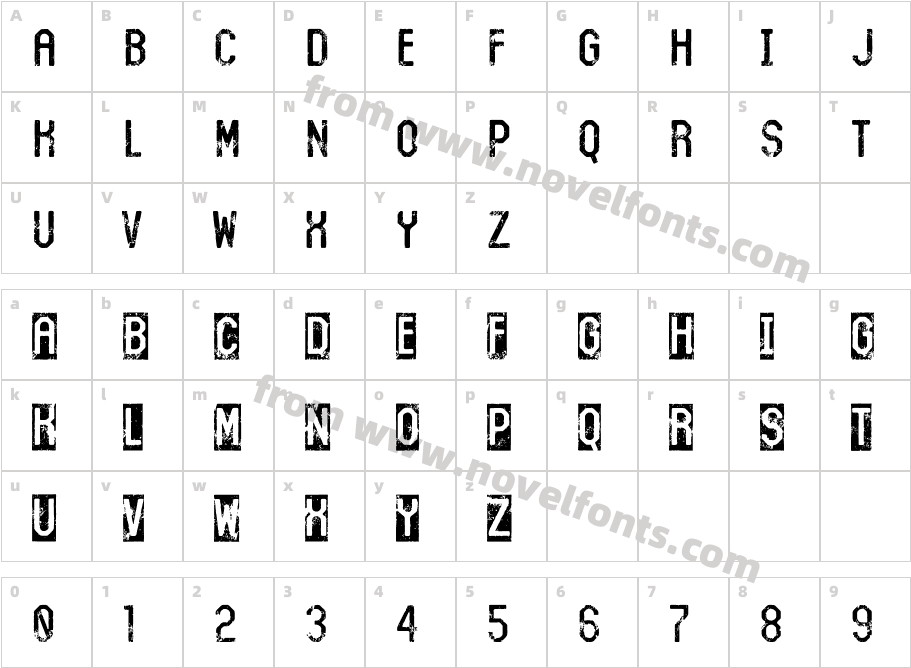 Rubbero DemoCharacter Map