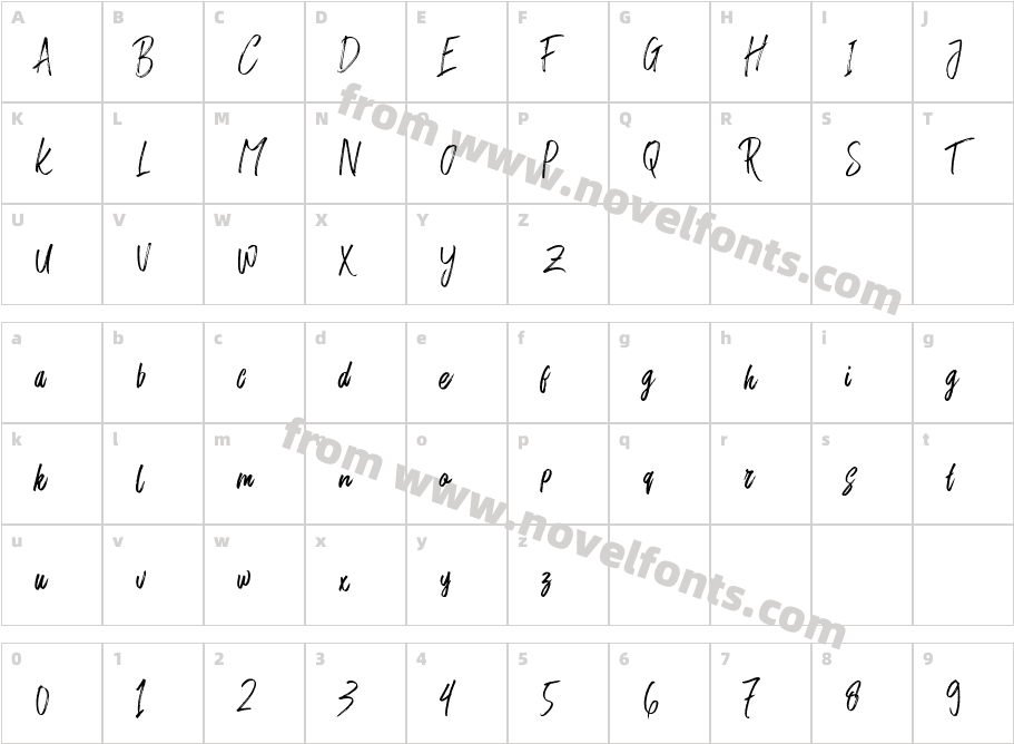 Rushtard Brush RegularCharacter Map