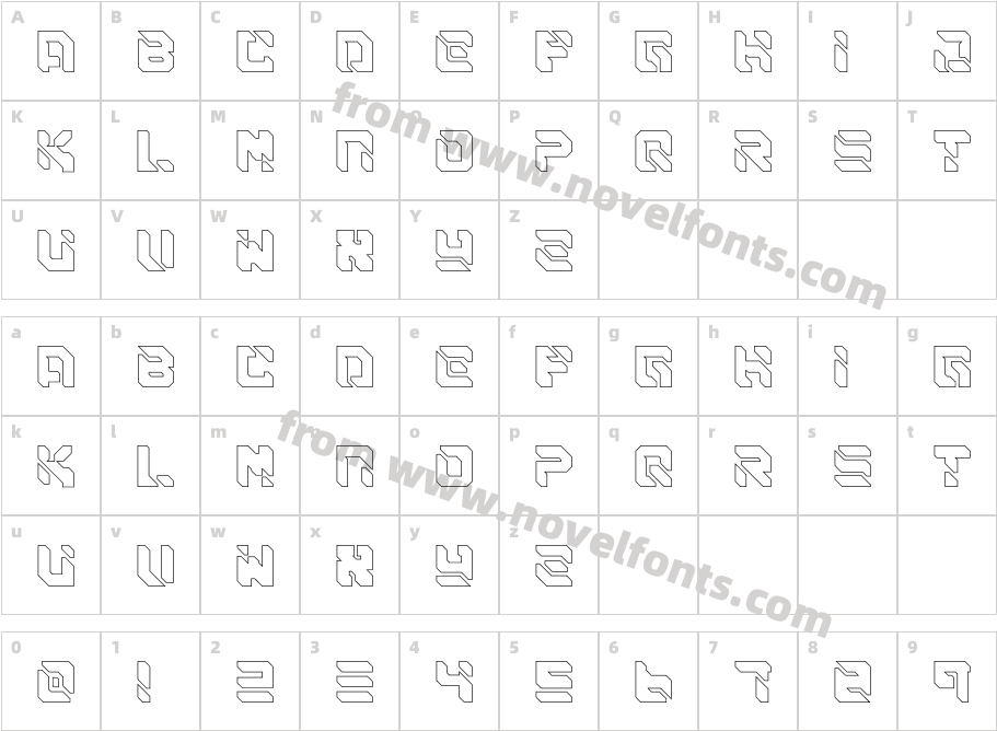 SAIBA 45 OutlineCharacter Map
