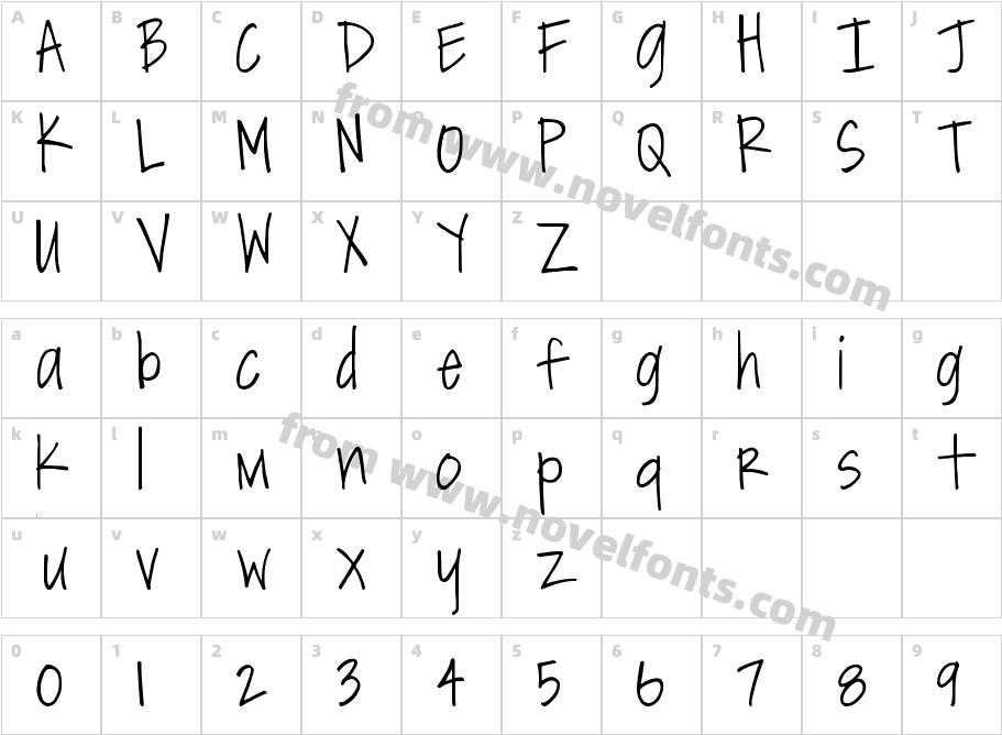 SBC Courtneys JournalCharacter Map
