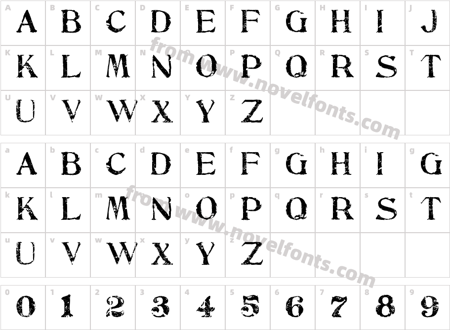 SBC Stone InscriptionCharacter Map