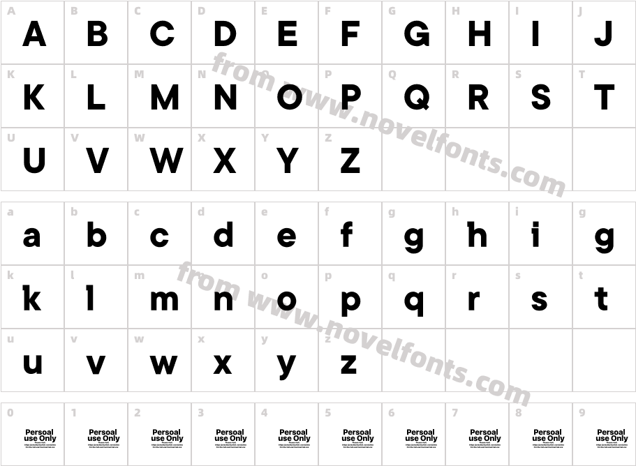 Kinetic BoldCharacter Map