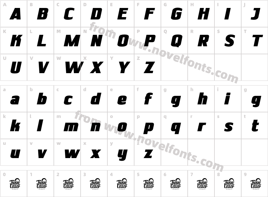 SHARUNG Personaluse Black SlantCharacter Map