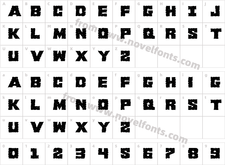 King Commando ExpandedCharacter Map