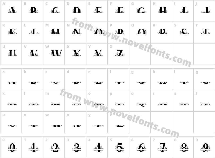 SUNFLOWER SPLIT MONOGRAMCharacter Map