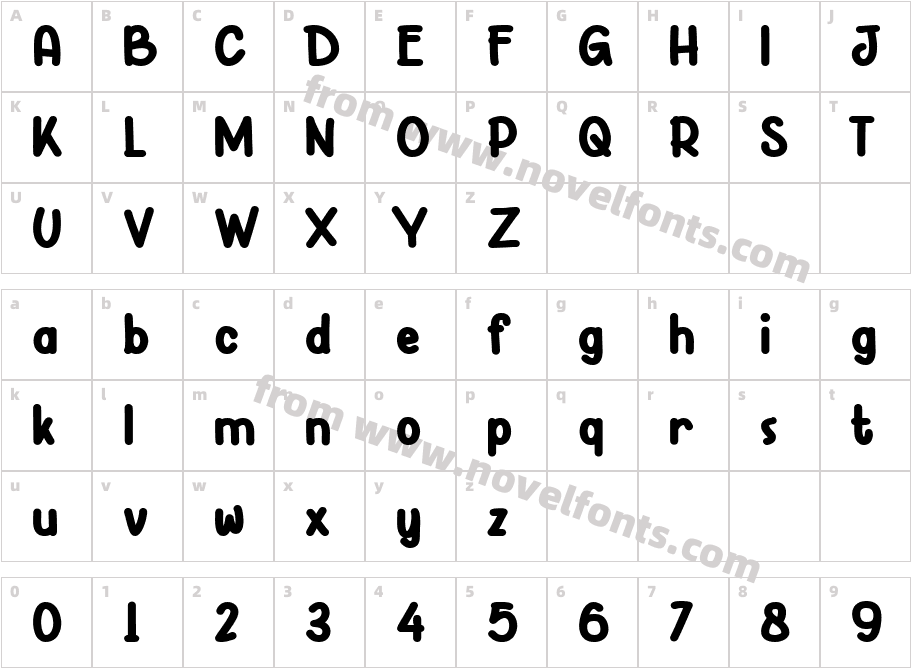 Sagobi BoldCharacter Map