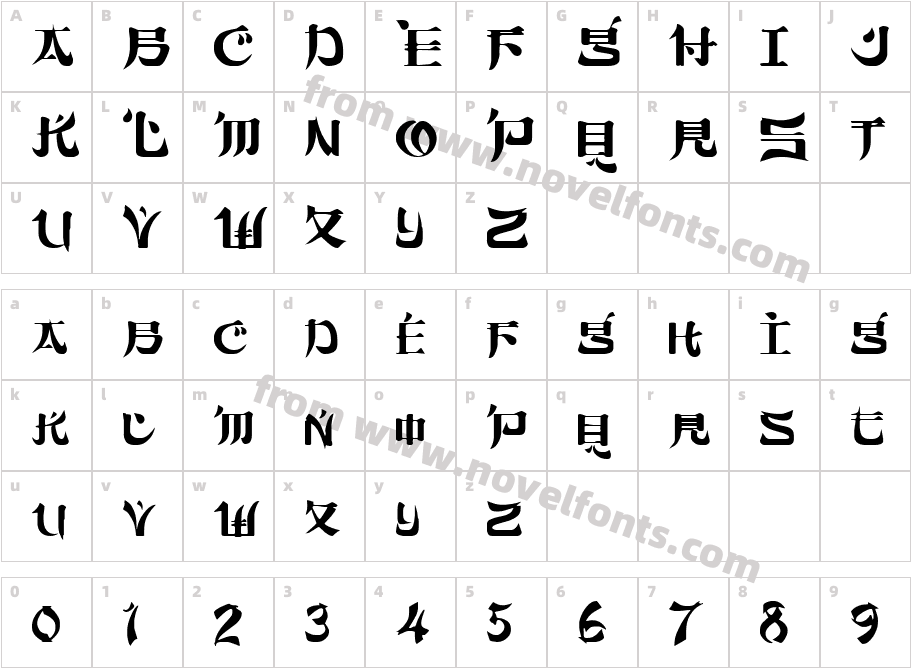 Samurai SwordCharacter Map