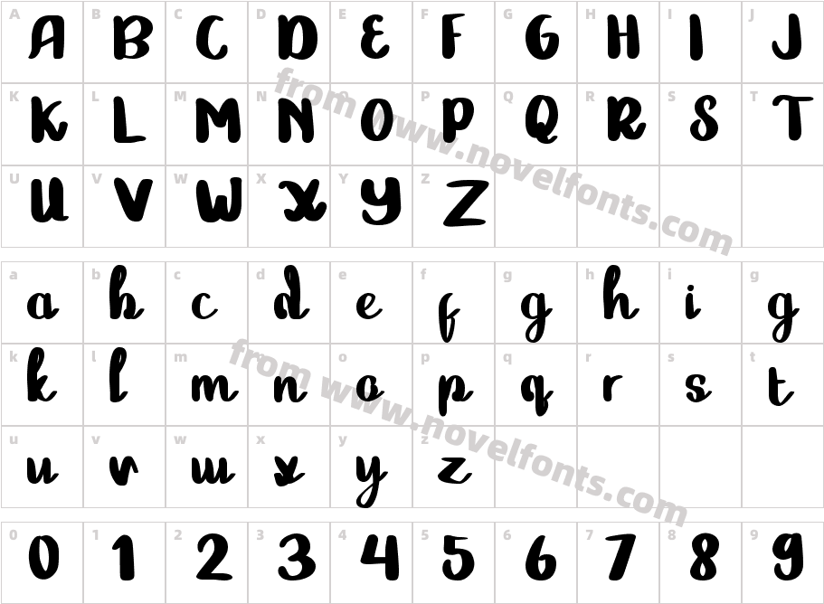 Sandralia RegularCharacter Map