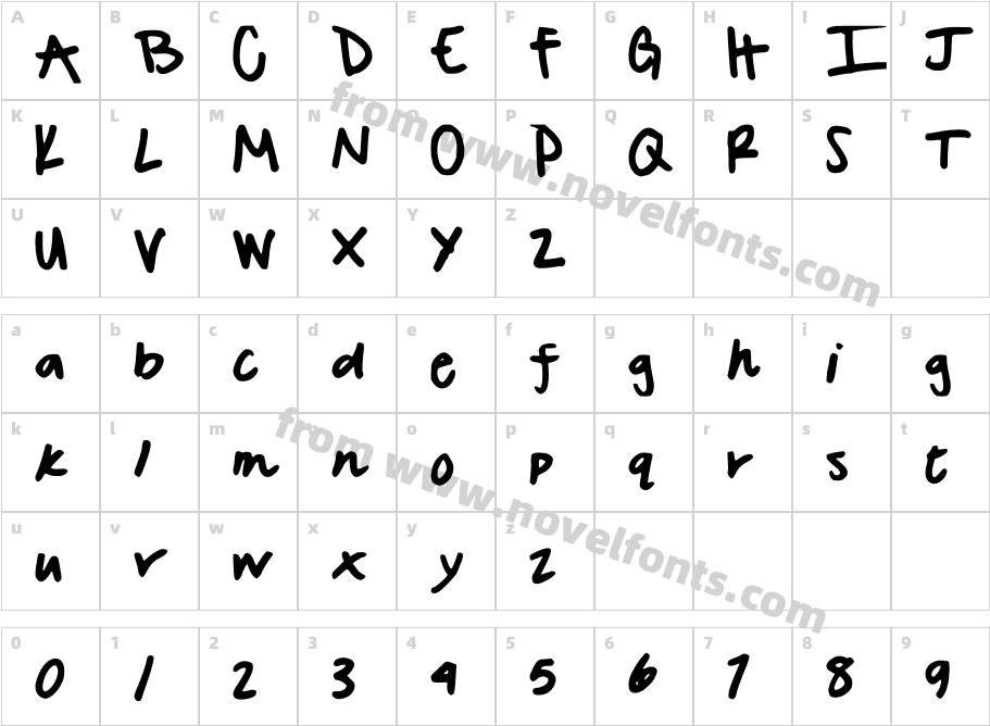 Savannahs FontCharacter Map
