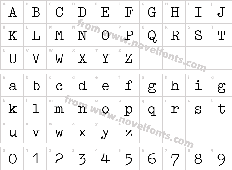 Schreib MaschinenschriftBQCharacter Map
