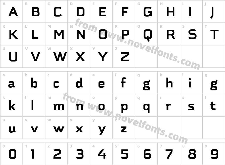 Schwager Sans BlackCharacter Map