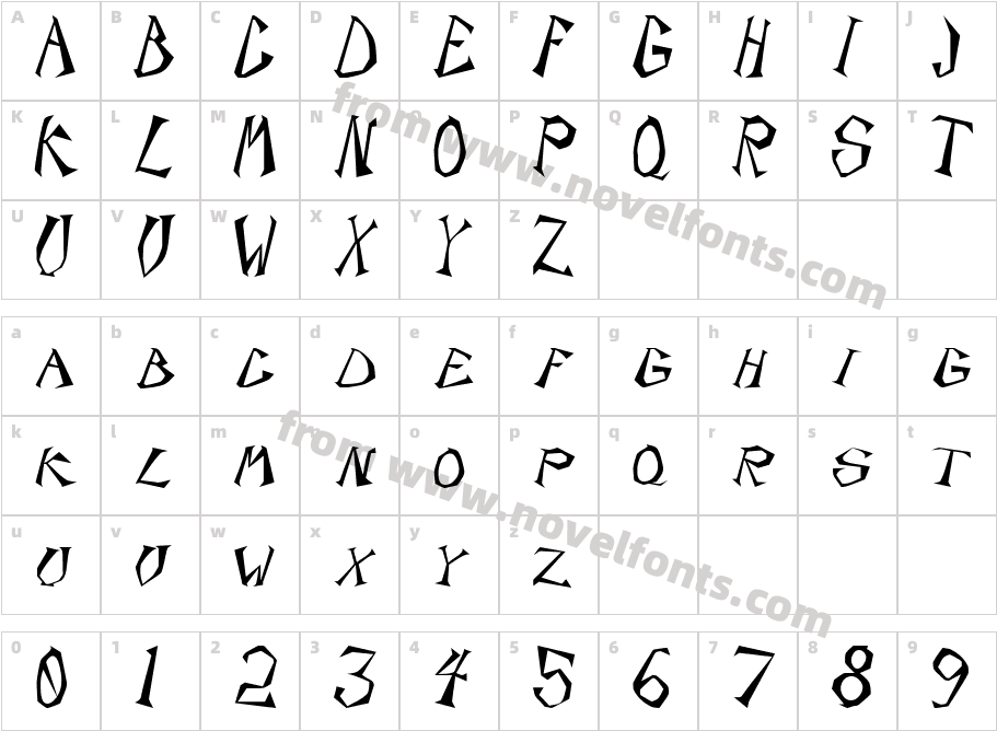 Scorpion RegularSWFTECharacter Map