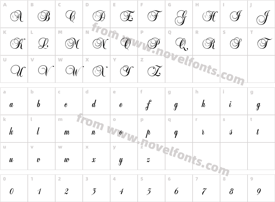 Script B650 RegularCharacter Map