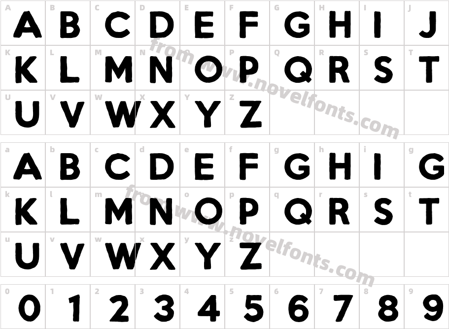 Script Calm BoldCharacter Map