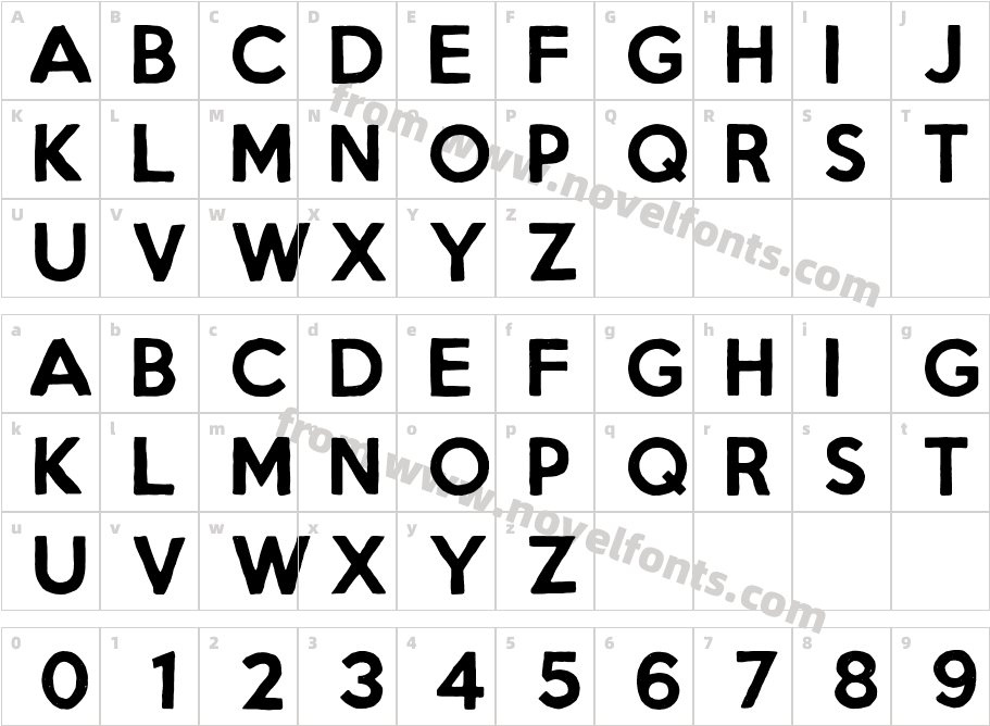 Script Calm RegularCharacter Map
